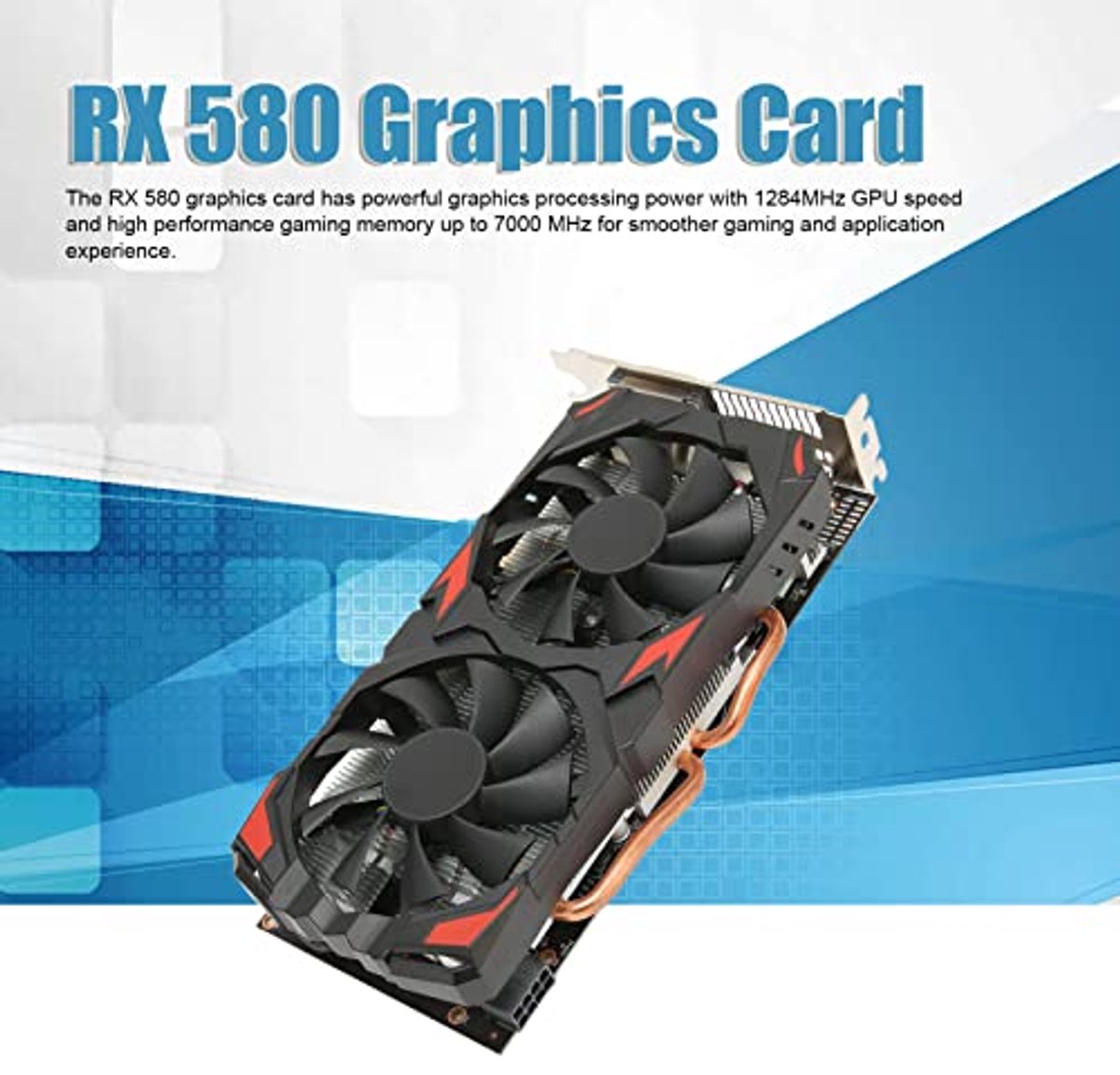 Rx 580 Graphics Card, 8Gb Gddr5 256Bit Support 8K 2 Cooling Fans 16 Pci Express videokaart - afbeelding 4