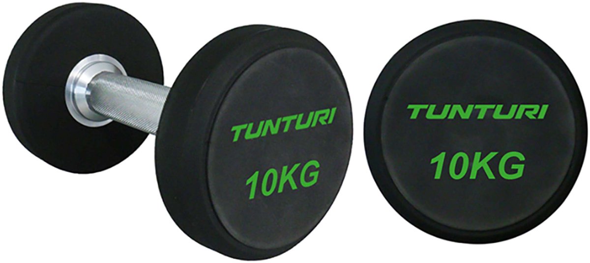 Tunturi Pro PU Dumbbell Set 2 t/m 12 kg - 1 paar - Halterset - incl. gratis fitness app