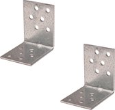 10x Versterkingshoeken / verbindingshoeken staal verzinkt - 5 x 4 cm - hoekijzers voor balkverbinding / houtverbinding - hoekverbinders / versterkingshoeken