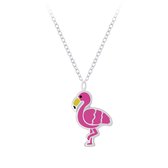 Ketting kinderen | Zilveren ketting met hanger, flamingo | WeLoveSilver