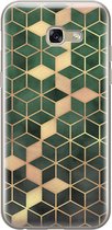 Samsung Galaxy A5 2017 hoesje siliconen - Groen kubus - Soft Case Telefoonhoesje - Print / Illustratie - Groen