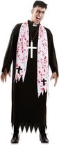 Witbaard Verkleedpak Excorcist Priester Heren Zwart/wit Mt M/l
