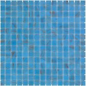 1,04m² - Mozaiek Tegels - Amsterdam Vierkant Licht Blauw/Goud 2x2