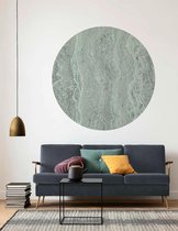 Fotobehang - Green Marble 125x125cm - Rond - Vliesbehang - Zelfklevend