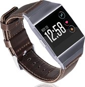 Bandje Voor Fitbit Ionic Genuine Leren Band - Donkerbruin - One Size - Horlogebandje, Armband