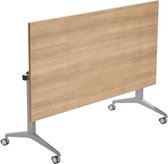 ABC Kantoormeubelen KantinetafelKlaptafel 120CM 80CM Zwart (RAL9011) Halifax Eiken