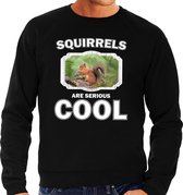 Dieren eekhoorntjes sweater zwart heren - squirrels are serious cool trui - cadeau sweater eekhoorntje/ eekhoorntjes liefhebber S