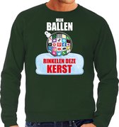 Rinkelende Kerstbal sweater / Kersttrui Mijn ballen rinkelen deze Kerst groen voor heren - Kerstkleding / Christmas outfit S