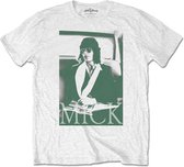 The Rolling Stones - Mick Photo Version 1 Heren T-shirt - 2XL - Wit