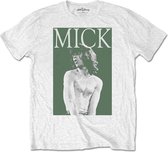 The Rolling Stones - Mick Photo Version 2 Heren T-shirt - 2XL - Wit
