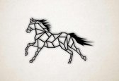 Wanddecoratie - Galopperend paard - S - 41x60cm - Zwart - muurdecoratie - Line Art