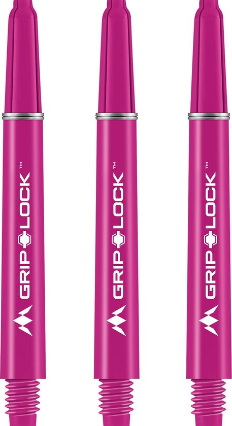 Foto: Mission grip lock dart shafts roze medium 1 set 