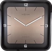 NeXtime NE-3518ZW Wandklok Square Wall 40 X 40 X 4 Cm Zwart