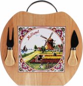 Kaasplank Appelvorm Met Mes Color - Souvenir