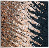Dibond - Schilderij roze/blauw overloop - 50x50cm Foto op Aluminium (Wanddecoratie van metaal)