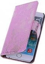 Wicked Narwal | Lace bookstyle / book case/ wallet case Hoes voor iPhone 5C Roze