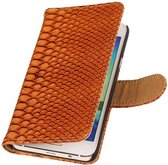 Wicked Narwal | Snake bookstyle / book case/ wallet case Hoes voor Samsung galaxy a3 2015 Bruin