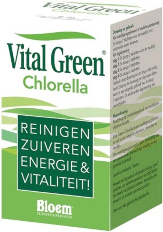 herder stroomkring Mount Bank Bloem Vital Green Chlorella - 1000 Tabletten - Voedingssupplement | bol.com