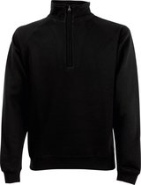 Fruit Of The Loom Heren Premium 70/30 Ritssluiting Neck Sweatshirt (Zwart)