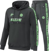 Malelions Sport Tracksuit Warming Up - Antraciet/Neon Green