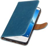 Wicked Narwal | Premium PU Leder bookstyle / book case/ wallet case voor Huawei Y7 / Y7 Prieme Blauw