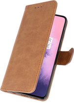 Wicked Narwal | bookstyle / book case/ wallet case Wallet Cases Hoesje voor OnePlus 7 Bruin