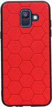 Wicked Narwal | Hexagon Hard Case voor Samsung Samsung Galaxy A6 2018 Rood