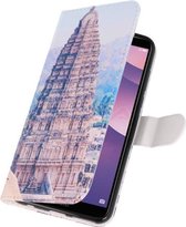 Wicked Narwal | Temple 1 bookstyle / book case/ wallet case Hoesje voor Huawei Y7 2018