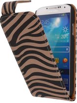 Wicked Narwal | Zebra Classic Flip Hoes voor Samsung Galaxy S4 i9500 Grijs