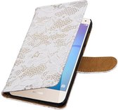 Wicked Narwal | Lace bookstyle / book case/ wallet case Hoes voor Huawei Y5 / Y6 2017 Wit