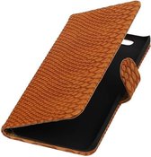 Wicked Narwal | Snake bookstyle / book case/ wallet case Hoes voor Huawei Nexus 6P Bruin