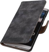 Wicked Narwal | Lizard bookstyle / book case/ wallet case Hoes voor Huawei Mate S Grijs