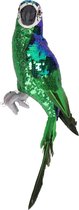 Dierenbeeld groene papegaai vogel 40 cm decoratie - Woondecoratie - Papegaaien deco