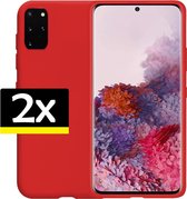 Samsung Galaxy S20 Plus Hoesje Siliconen Case Cover Rood - 2 stuks