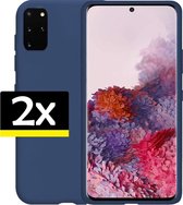 Samsung Galaxy S20 Plus Hoesje Siliconen Case Donker Blauw - 2 stuks