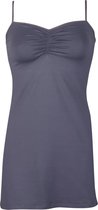 RJ Bodywear Pure Color dames jurk (1-pack) - onderjurk met verstelbare bandjes - grijs - Maat: 4XL