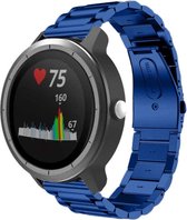 Stalen Smartwatch bandje - Geschikt voor  Garmin Vivoactive 3 stalen band - blauw - Horlogeband / Polsband / Armband