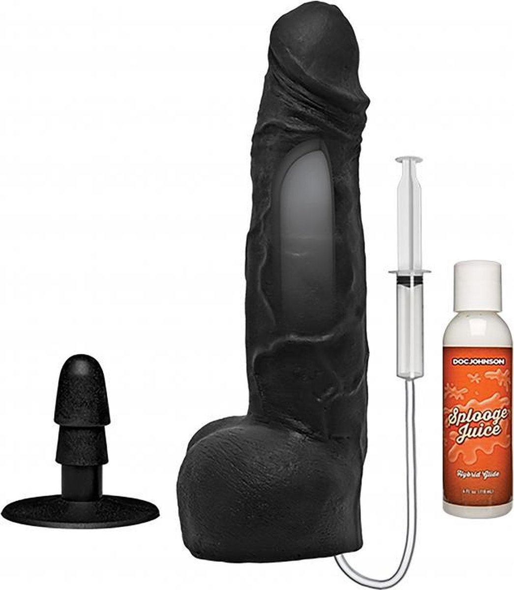 Goedkoopste Squirting Cumplay Cock Dual Density ULTRASKYN - 10 Inch - - Realistic Dildos - Doc Johnson (all),Doc Johnson - Kink - black