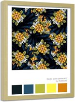 Foto in frame Exotische bloemen, 70x100cm,  groen/geel, Premium print