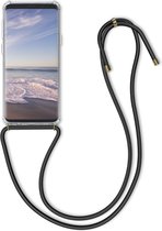 kwmobile telefoonhoesje compatibel met Samsung Galaxy S9 - Hoesje met koord - Back cover in transparant / zwart