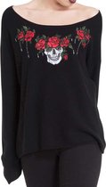 Jawbreaker Sweater/trui -M- Skull Piec Schedel en roos Zwart