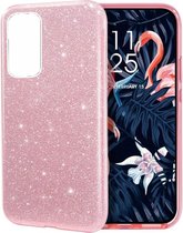 Huawei P40 Hoesje Glitters Siliconen TPU Case licht roze - BlingBling Cover