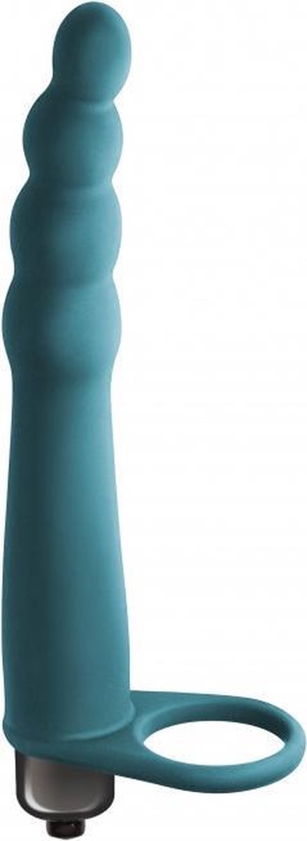 Goedkoopste Vibrerende Strap-on Dildo - Pure Passion - Bramble - 100 Hypoallergeen silicone - 10-standen vibro bullet - AAA Batterij - Groen