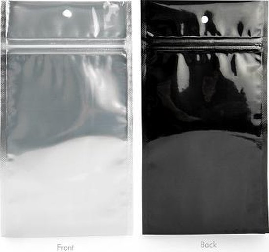 Zwart transparant gemetalliseerde gripzakken met barrière 92 x 127 cm (100 Pieces) [HZBB4CB]