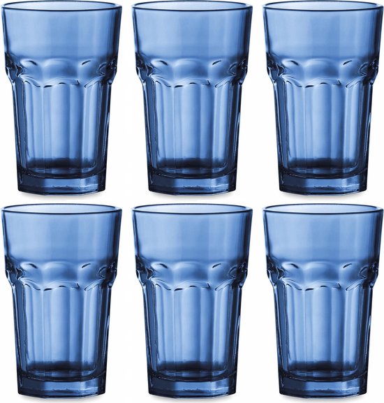 doorgaan met Mart Inzet 6x Drinkglazen/waterglazen blauw 300 ml | bol.com