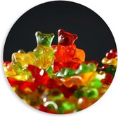 Forex Wandcirkel - Gekleurde Gummyberen  - 80x80cm Foto op Wandcirkel (met ophangsysteem)