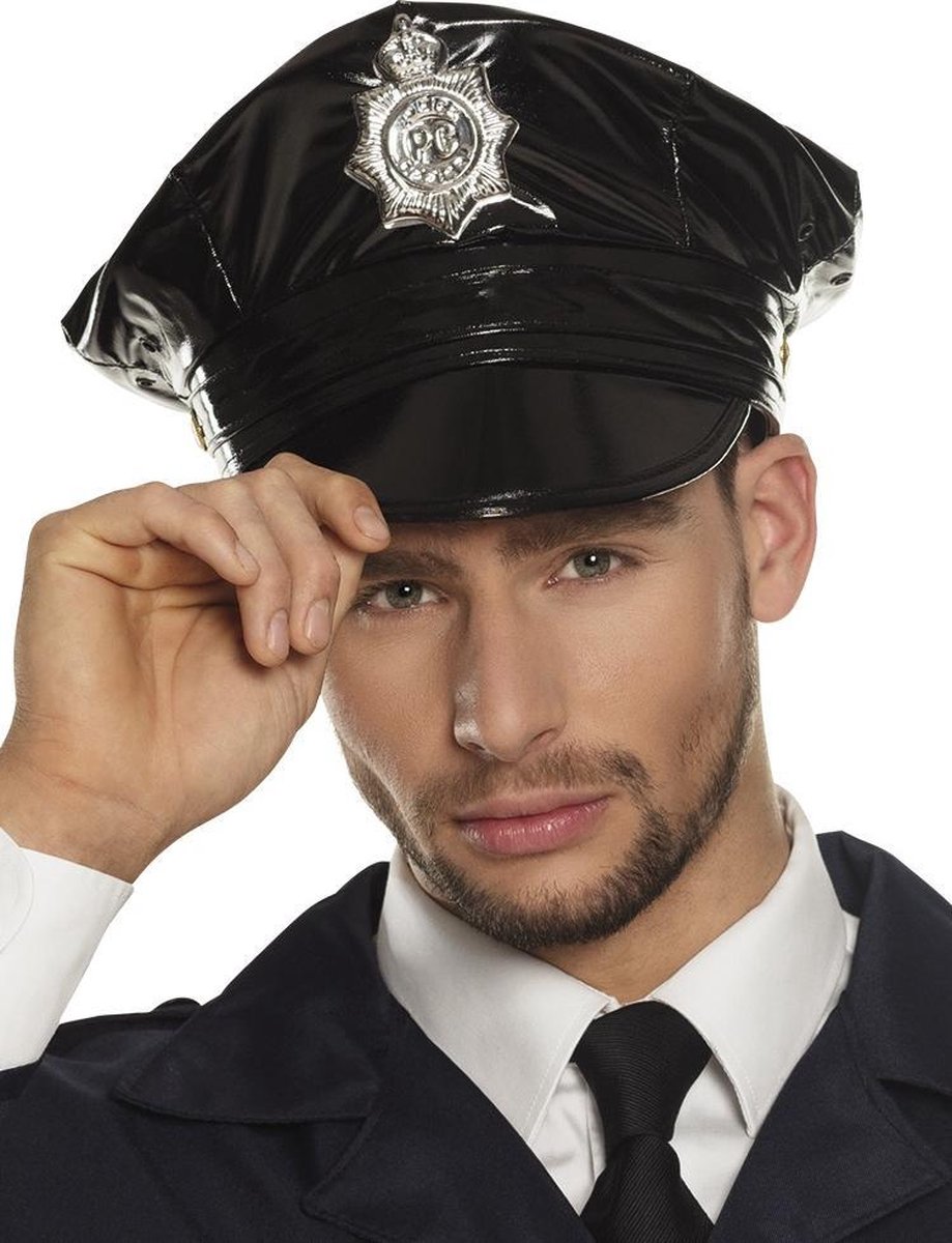 CASQUETTE NOIRE OFFICIER DE POLICE ADULTE