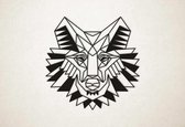 Line Art - Wolf 1 - M - 60x60cm - Zwart - geometrische wanddecoratie