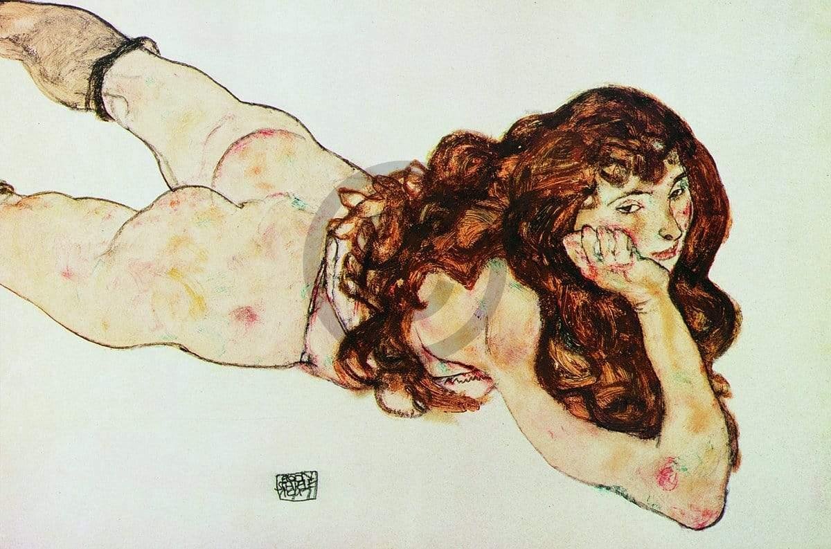 PGM Kunstdruk Egon Schiele - Nudo di ragazza 90x60cm Divers