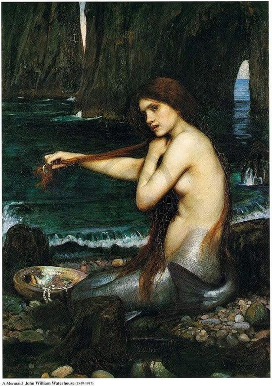 Kunstdruk John William Waterhouse - A Mermaid 60x80cm